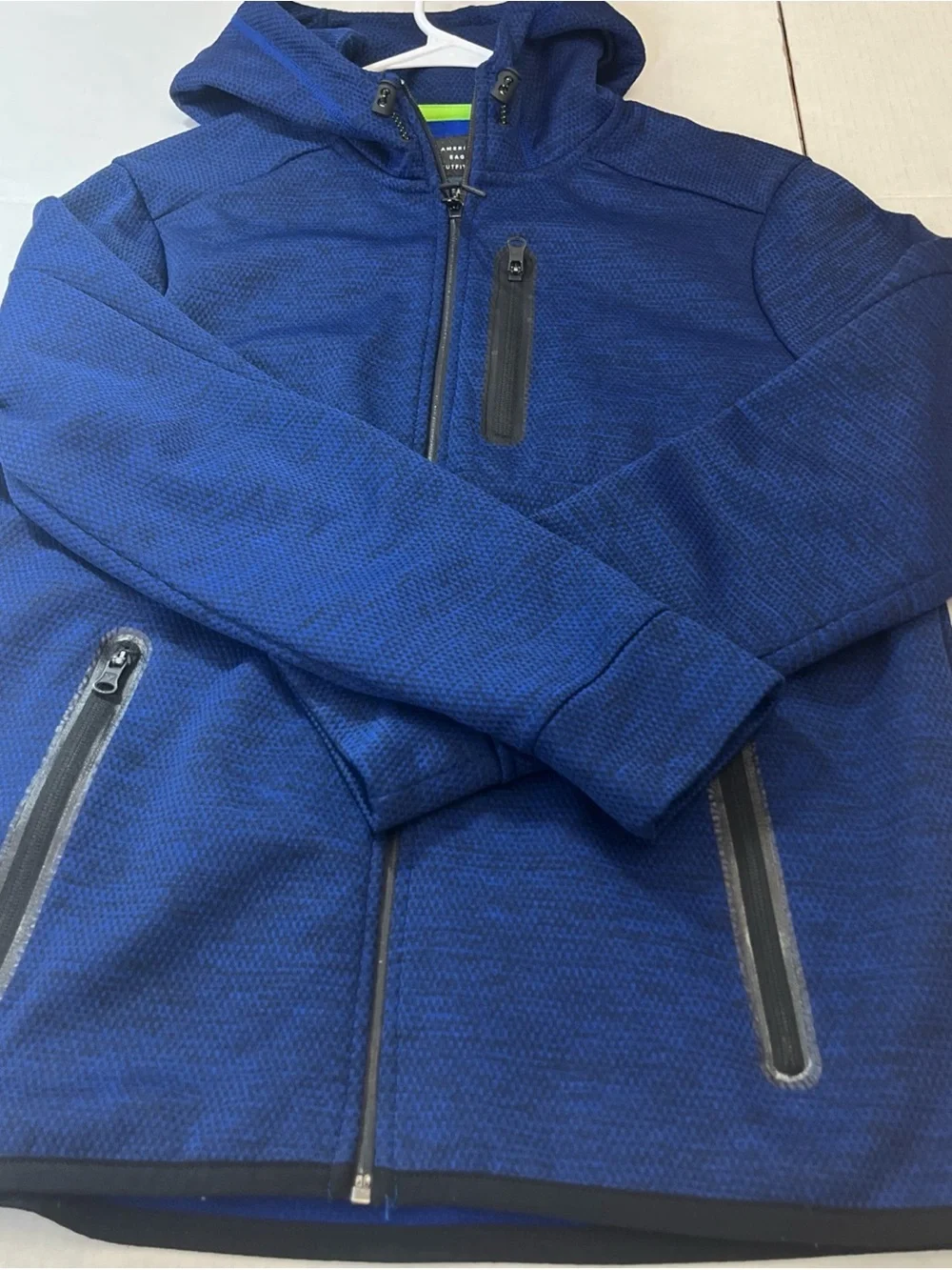 American Eagle Outfitters Men’s Blue Performance Full Zip Hoodie Size Medium